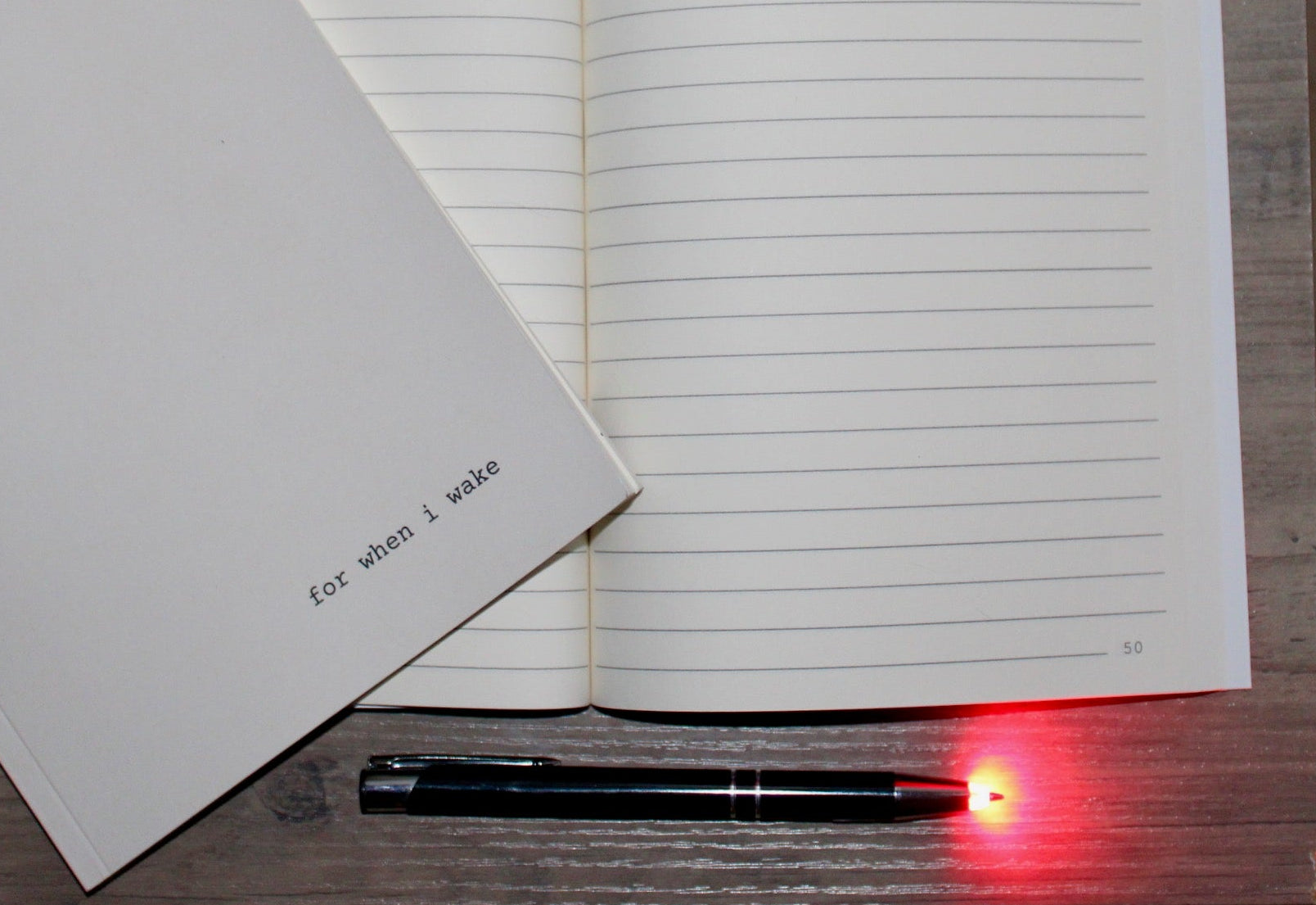 for when i wake - Nighttime Journal and Red Light Pen