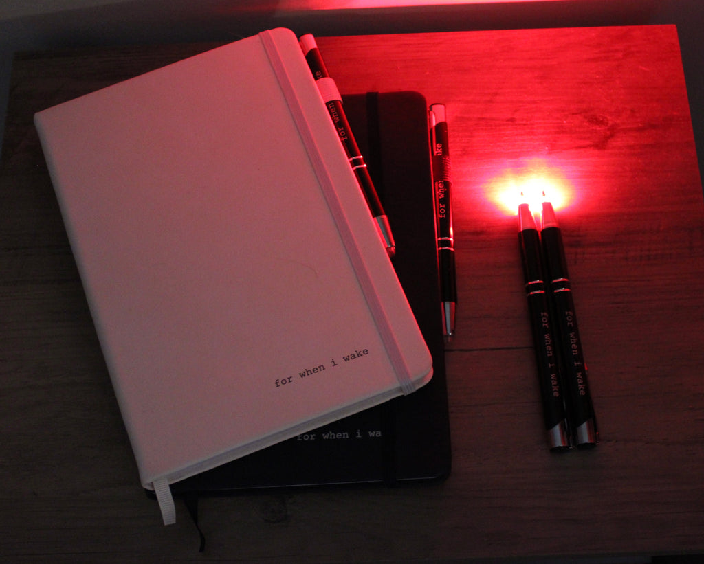 for when i wake - Nighttime Journal and Red Light Pen (2 pack)
