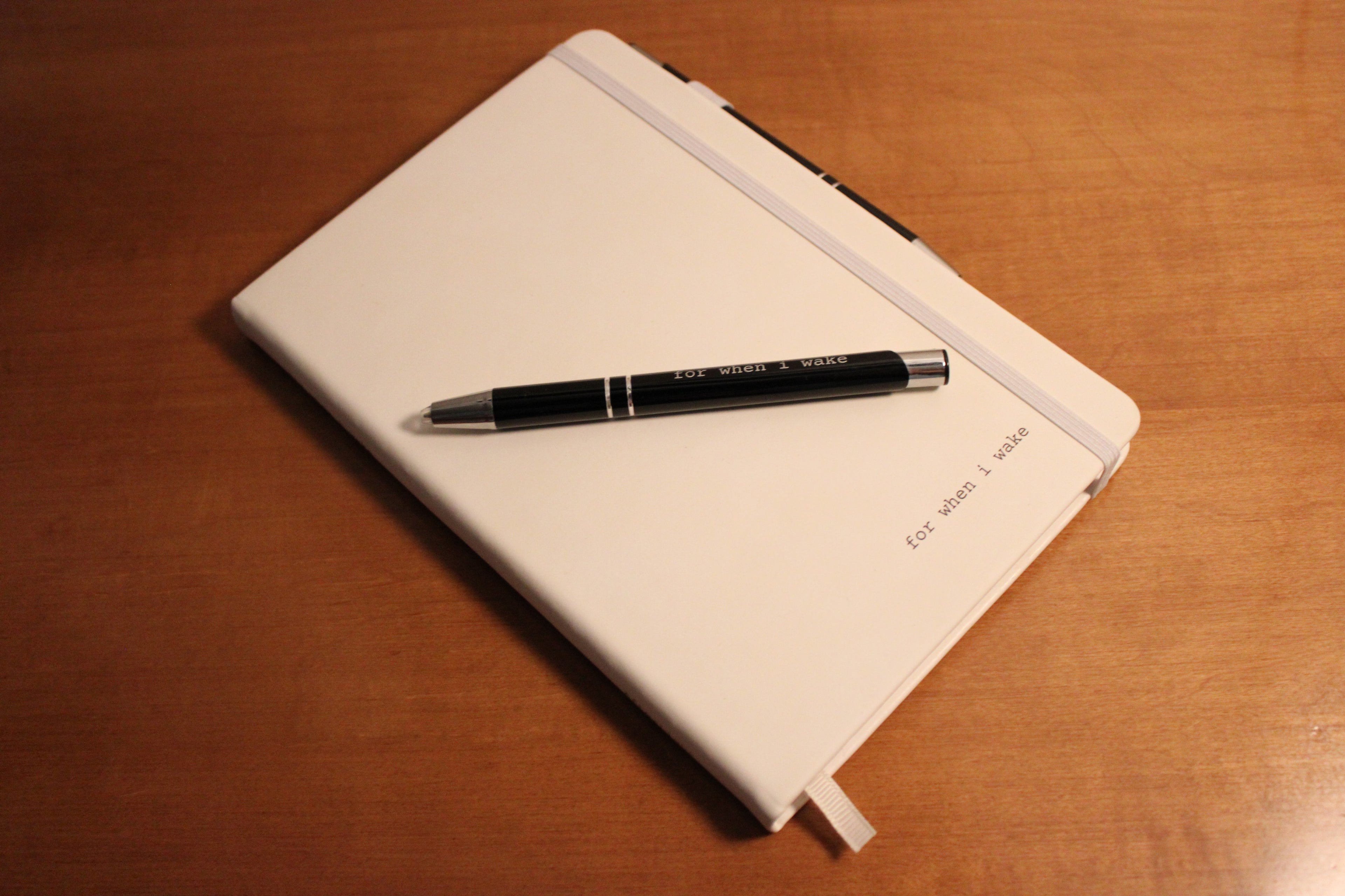for when i wake - Nighttime Journal (white)